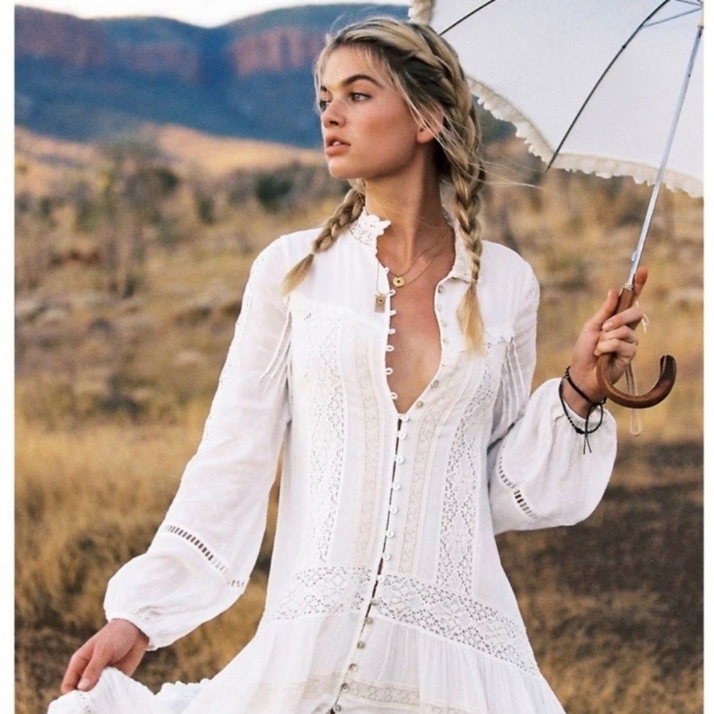Spell Ivory Lace-Trim Maxi Dress - Picture 3 of 3